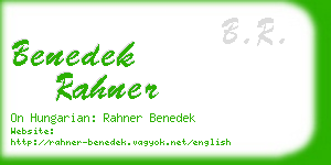 benedek rahner business card